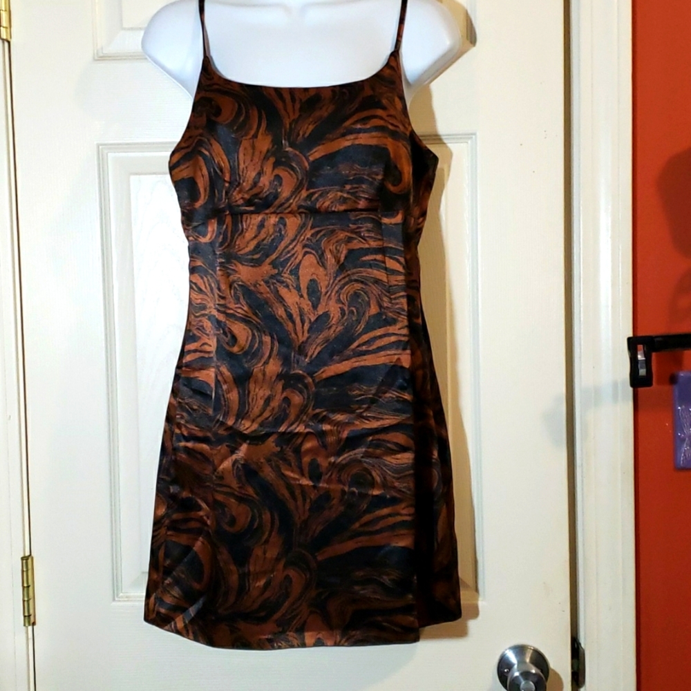 Wild Fable Black Brown spaghetti strap sleeveless slip dress
